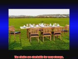 New 9 Pc Luxurious Grade-A Teak Dining Set - Large 117 Rectangle Table and 8 Stacking Arbor