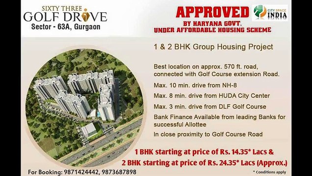 63 Golf Drive Gurgaon Affordable Housing 9873||68||7898 Sector 63a