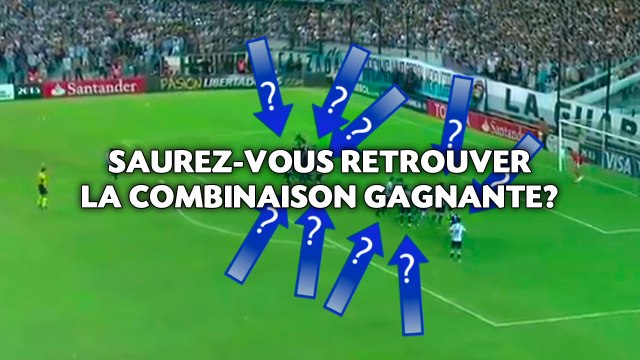 Saurez-vous retrouver la combinaison gagnante du spectaculaire coup-franc du Racing?