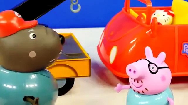 Peppa Pig Grandpa Dog's Tow Truck Wrecker Play Doh Ice Cream with Peppa's Family