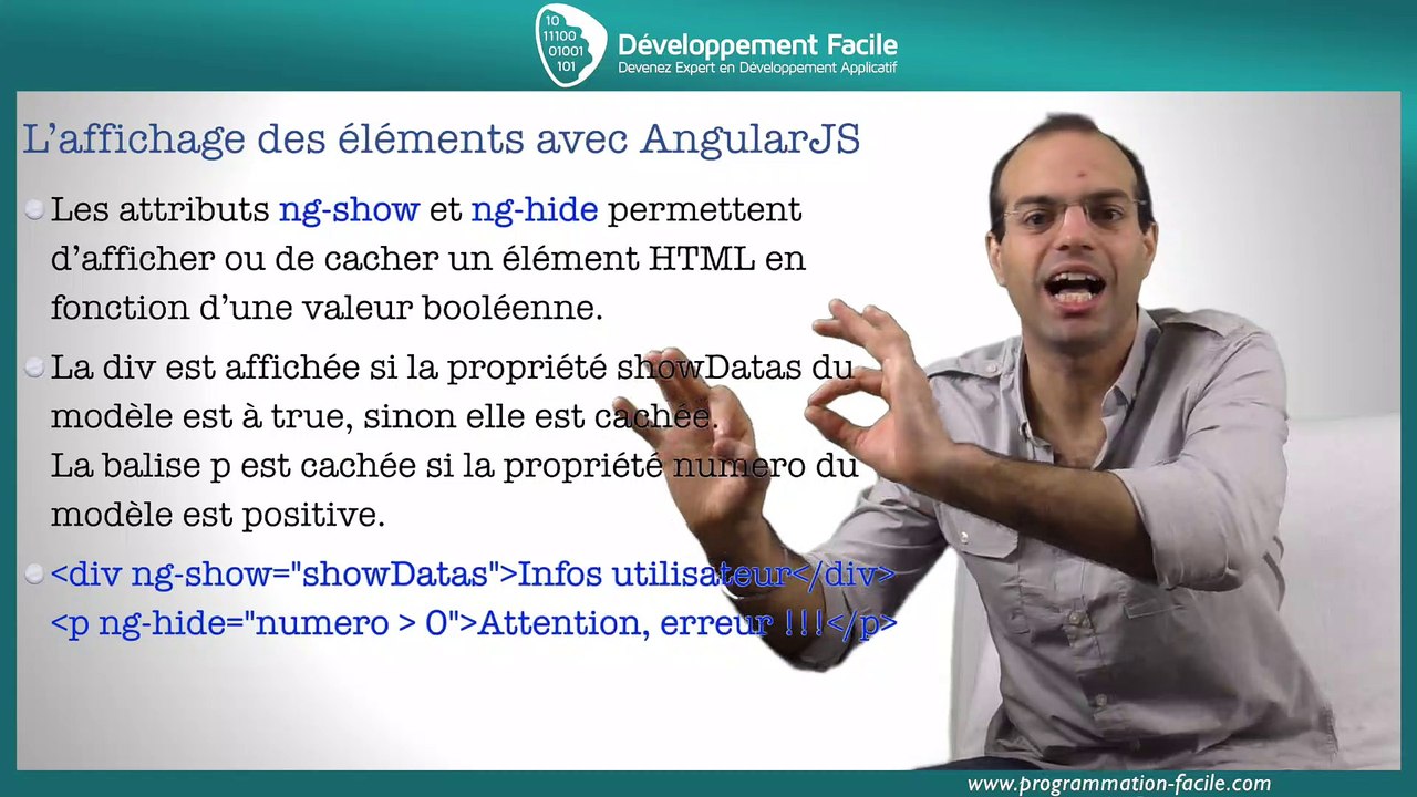 Comment afficher et masquer des éléments avec le Framework AngularJS