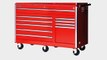 International VRB-5610RD 56-Inch 10 Drawer Red Tool Cabinet with Heavy Duty Ball Bearing Drawer