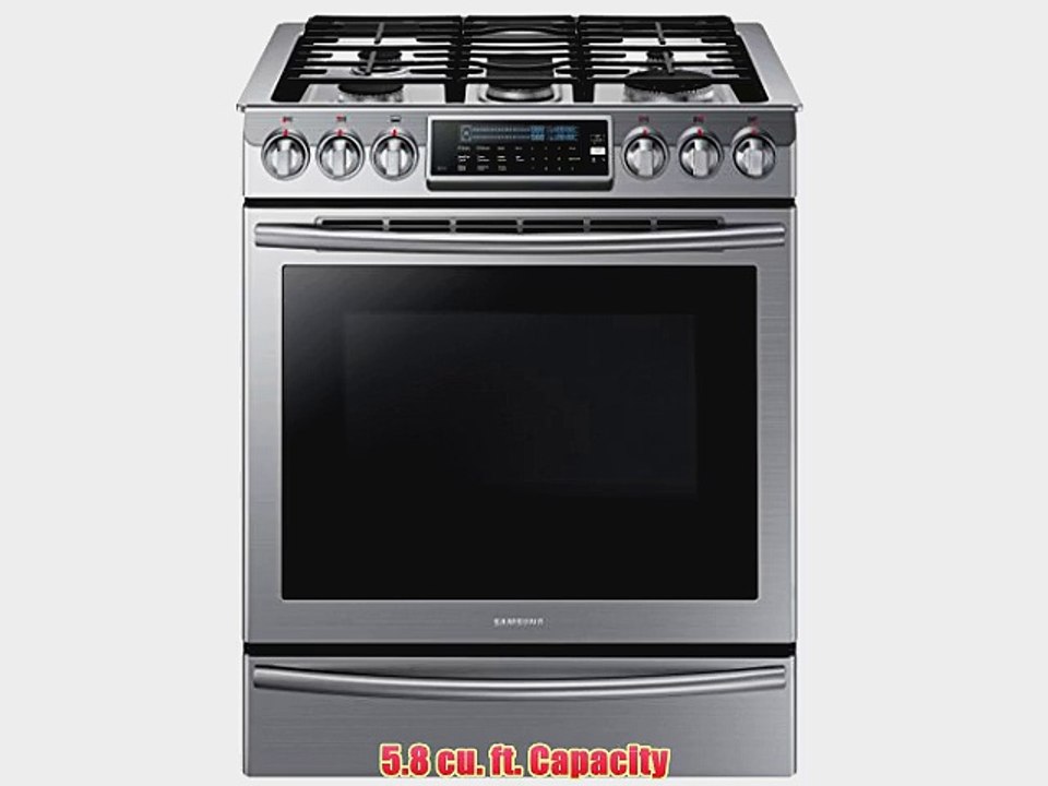 SAMSUNG NX58H9500WS Slide-In Gas Range with 5 Sealed Burners 30-Inch Stainless Steel
