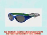 Real Kids Shades Royal/Green Double Injection Flex Fit Removable Band Frame with PC Smoke 4EXPRYGR