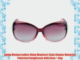 Aubig Women Ladies Shiny Wayfarer Style Shades Maverick Polarized Sunglasses with Case   Bag