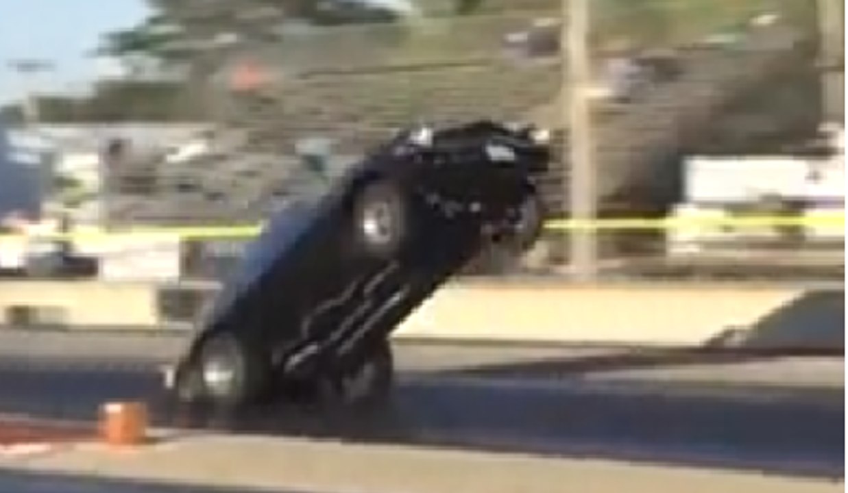 car one wheeling very funny