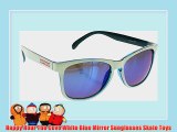 Happy Hour The Cove White Blue Mirror Sunglasses Skate Toys