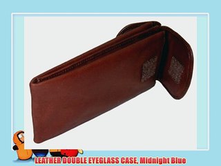 LEATHER DOUBLE EYEGLASS CASE Midnight Blue