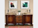 72 Bathroom Furniture Travertine Top Double Sink Vanity Cabinet 714T