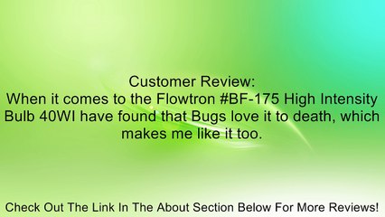 Bulb, Blacklight, 40 W Review
