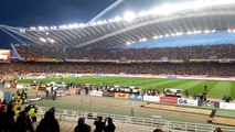 ΑΕΚ - Ολυμπιακός: Η είσοδος των παικτών της ΑΕΚ για ζέσταμα