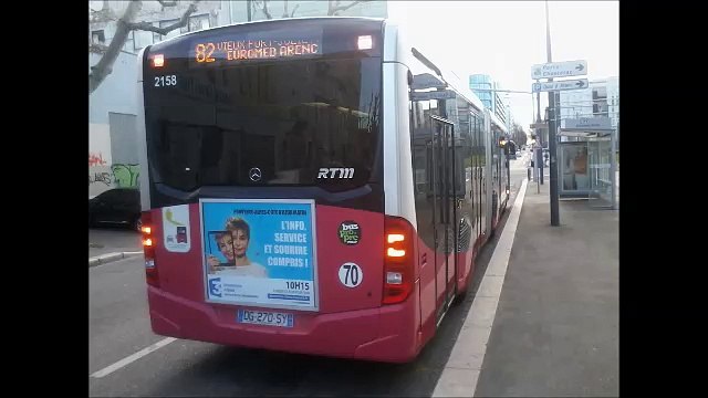 [Sound] Bus Mercedes Citaro G C2 €6 BHNS TGB n°2158 de la RTM - Marseille sur les lignes 82 et 82 S