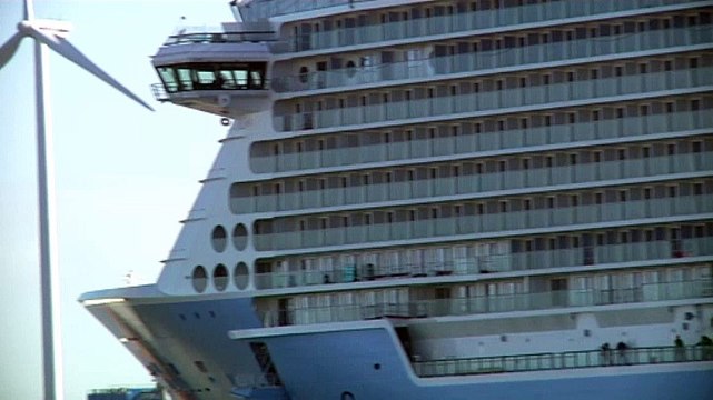 Cruiseschip Anthem of the Seas is aangekomen in de Eemshaven - RTV Noord
