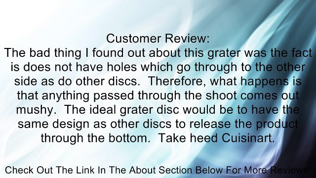 Cuisinart DLC-035TXAMZ Fine Grater Disc, Fits 14-Cup Processor Review