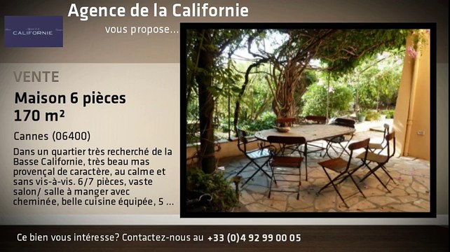 A vendre - Maison/villa - Cannes (06400) - 6 pièces - 170m²