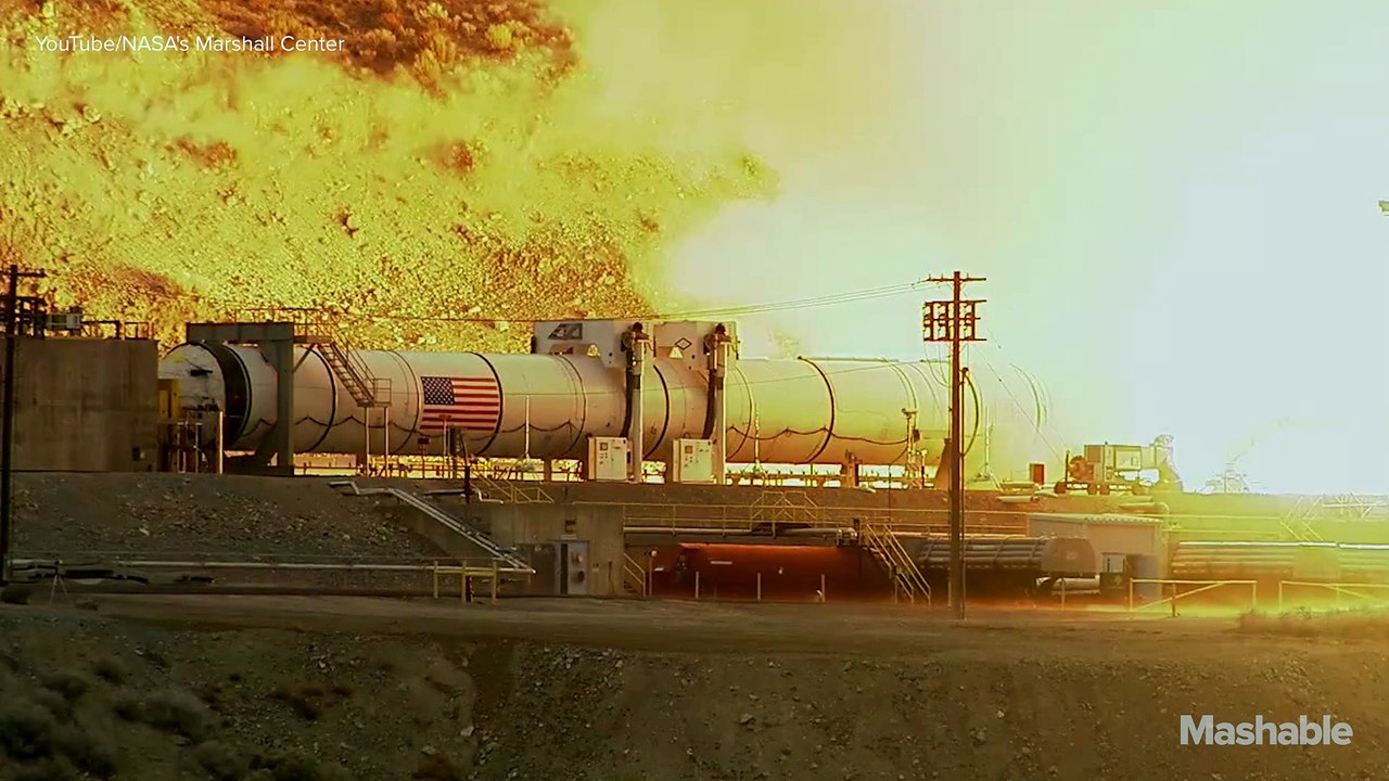 Watch NASA test the “largest, most powerful rocket booster ever built”