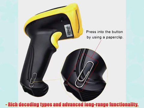 Handheld Wireless Cordless Handheld Barcode Bar Code Scanner Reader Kit - Black