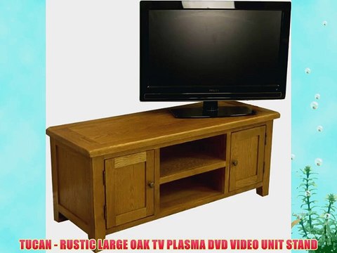 TUCAN - RUSTIC LARGE OAK TV PLASMA DVD VIDEO UNIT STAND