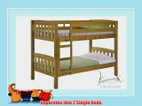 Verona Design Pine Wood America Bunk Bed with Laquered 201 x 145 x 99 cm 1-Piece Antique Pine