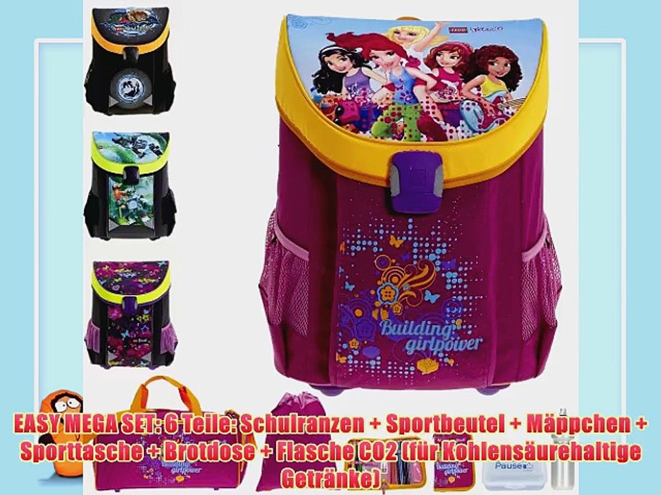 LEGO EASY 6 Teile SET: Schulranzen   M?ppchen gef?llt   Sportbeutel   SPORTTASCHE   CO2 Trinkflasche