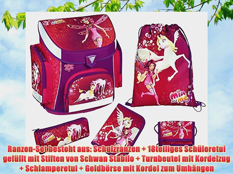 Mia and Me Schulranzen Set 9tlg. Sporttasche Turnbeutel Federmappe Regen/Sicherheitsh?lle MMBL8251