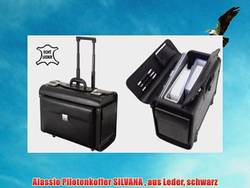 Alassio Pilotenkoffer SILVANA  aus Leder schwarz
