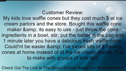 Chef's Choice Waffle Cone Express Ice Cream Cone Maker Review