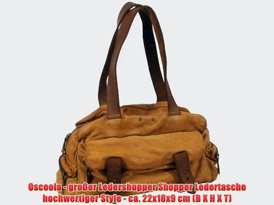 Osceola - gro?er Ledershopper Shopper Ledertasche hochwertiger Style - ca. 22x18x9 cm (B X