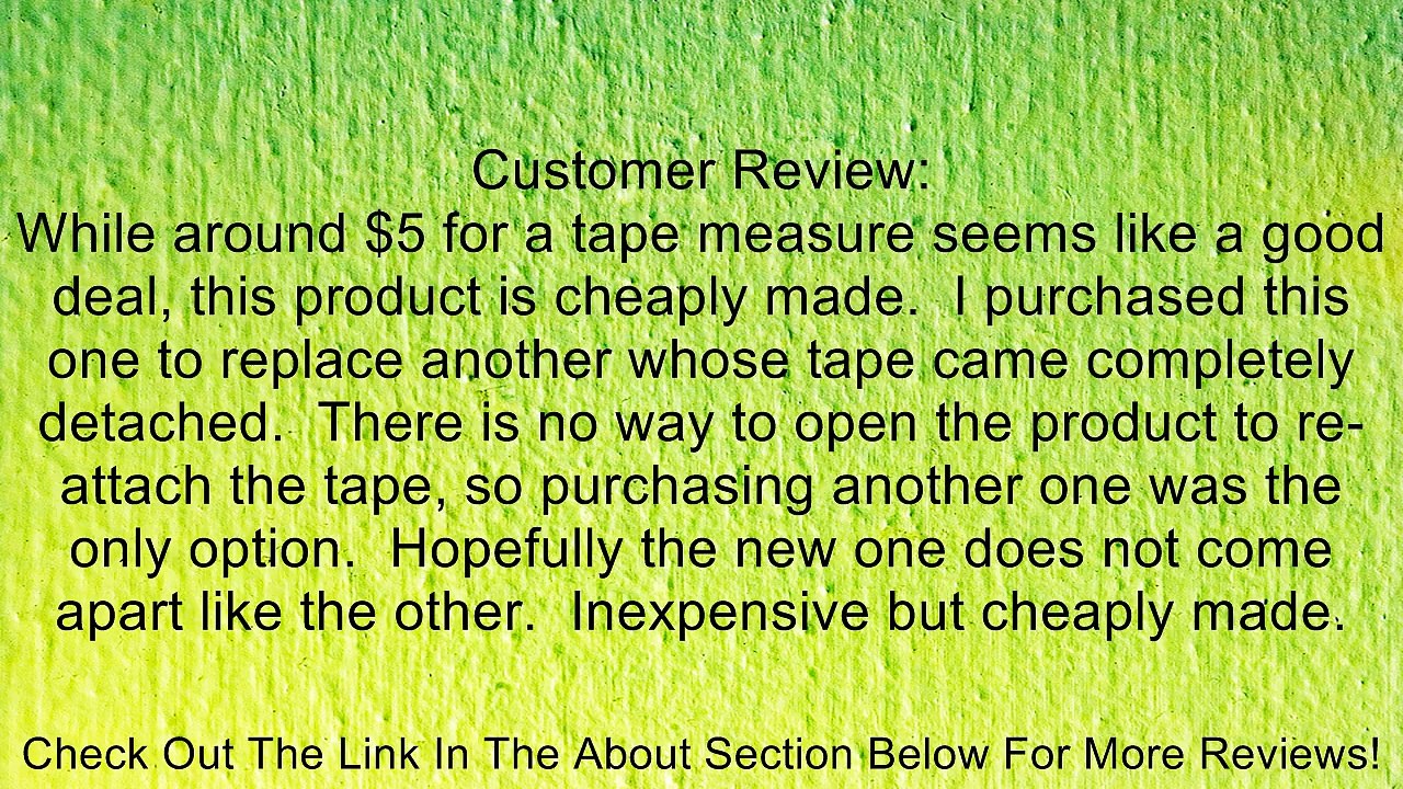 Stanley 30-455 25-by-1-Inch Tape Rule Review