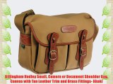 Billingham Hadley Small Camera or Document Shoulder Bag Canvas with Tan Leather Trim and Brass