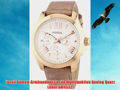 Fossil Damen-Armbanduhr Cecile Multifunktion Analog Quarz Leder AM4532