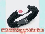 Chic Alert Medical Id Paracord Medical Alert Bracelet Black 8.5