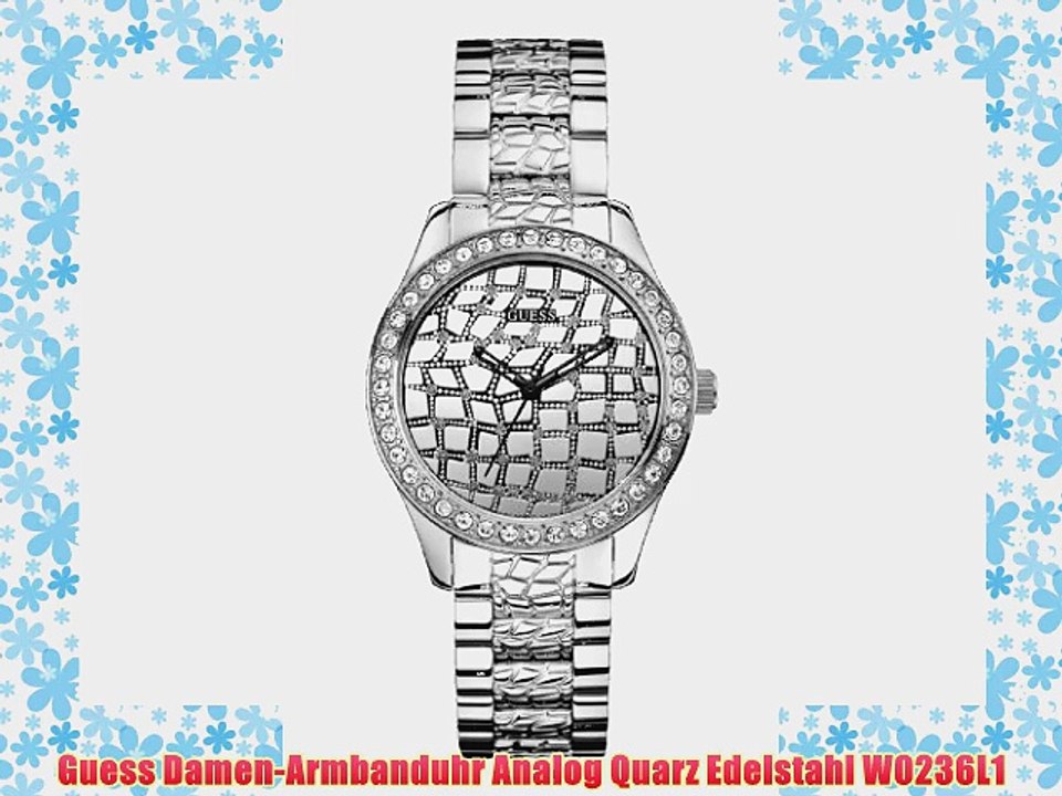 Guess Damen-Armbanduhr Analog Quarz Edelstahl W0236L1