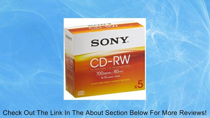 Sony 5CDRW700HS 4X-10X High Speed 700 MB CD-RW in Jewel Case (5-Pack with Hang Tab) (Discontinued by Manufacturer) Review