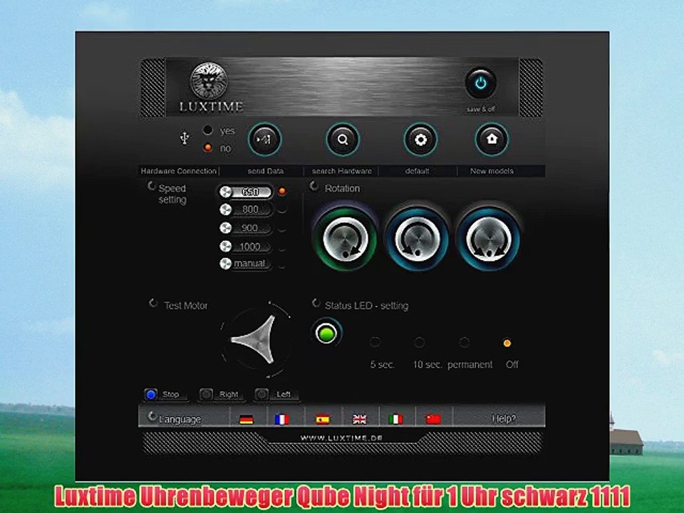 Luxtime Uhrenbeweger Qube Night f?r 1 Uhr schwarz 1111