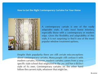 How to Get the Right Contemporary Curtains For Your Home
