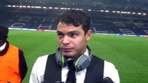 Réaction de Thiago Silva après son but et la qualification du PSG contre Chelsea