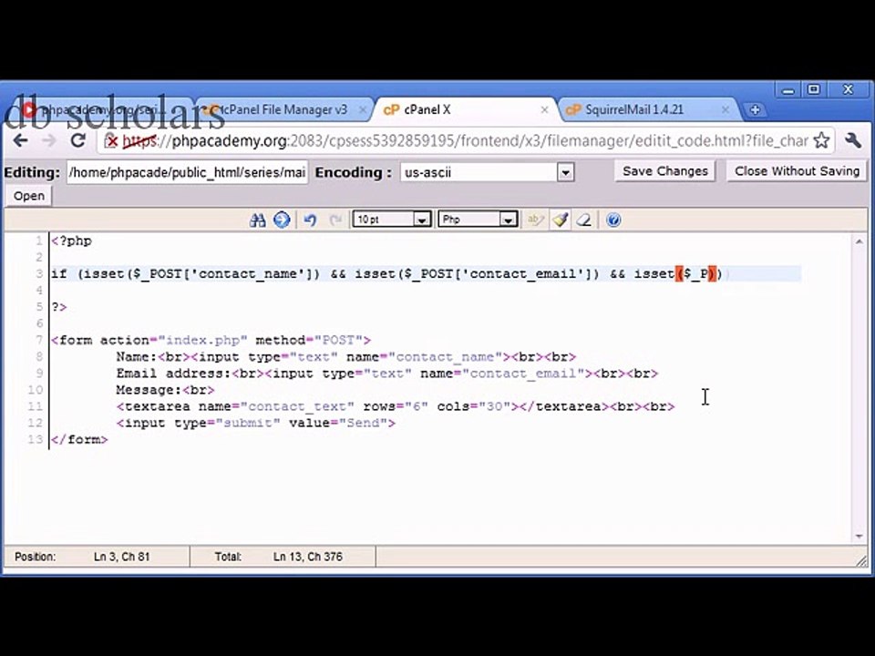 PHP Lecture (101) Creating a Simple Contact Form Part 2
