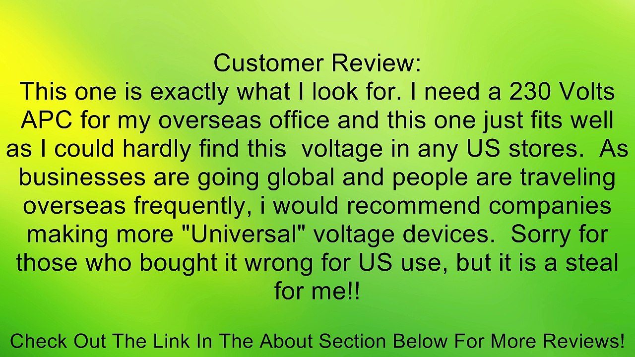 APC BK350EI Back-UPS CS 350 (230 Volts Only) (Discontinued by Manufacturer) Review