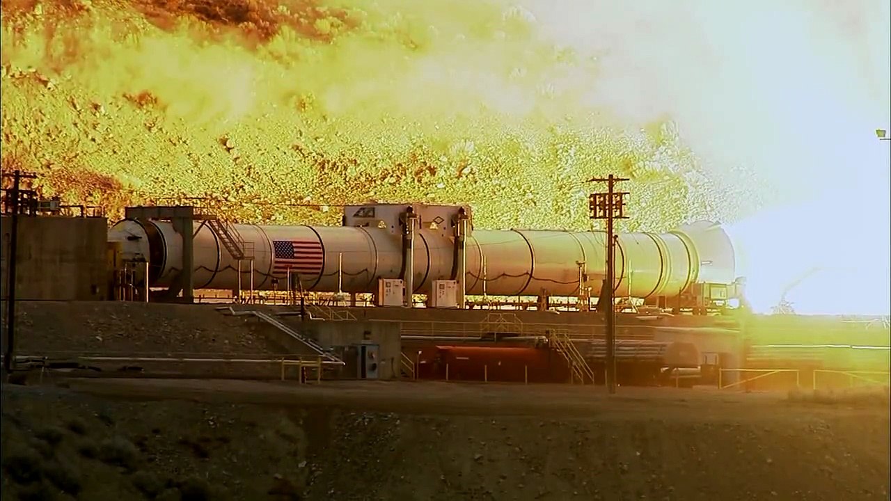 The largest, most powerful rocket booster ever built successfully fired up during a NASA test