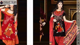 Unnati Silks Batik Printed salwar kamiz Online Shopping