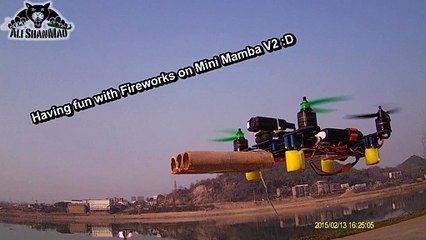 Canons à feux d'artifices sur des drones!