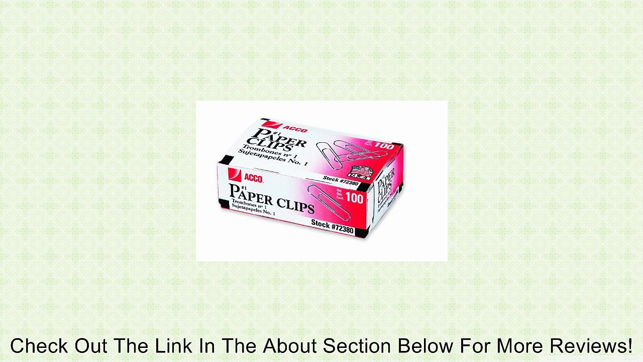ACCO Paper Clips, Economy, Smooth, #1 Size, 100/Box, 10 Boxes (A7072380) Review