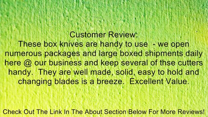 Handy Box Cutter, Tap Open/Tap Close, 12 per Box, Assorted Review