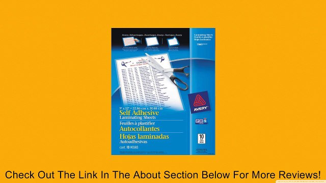 Avery Self-Adhesive Laminating Sheets, 9 x 12 , Pack of 10 (73603) Review