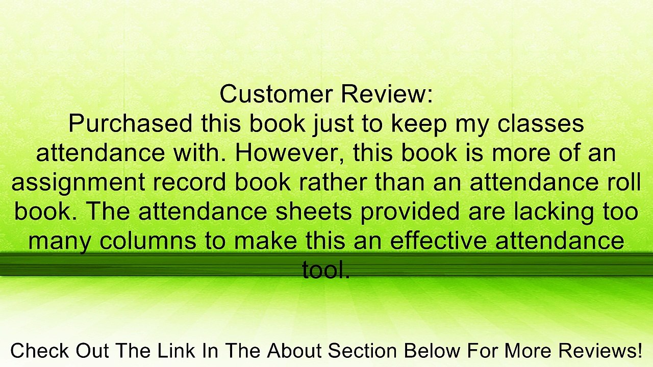 Mead Teachers Class Record & Roll Book, 8 1/2in. x 11in. Review