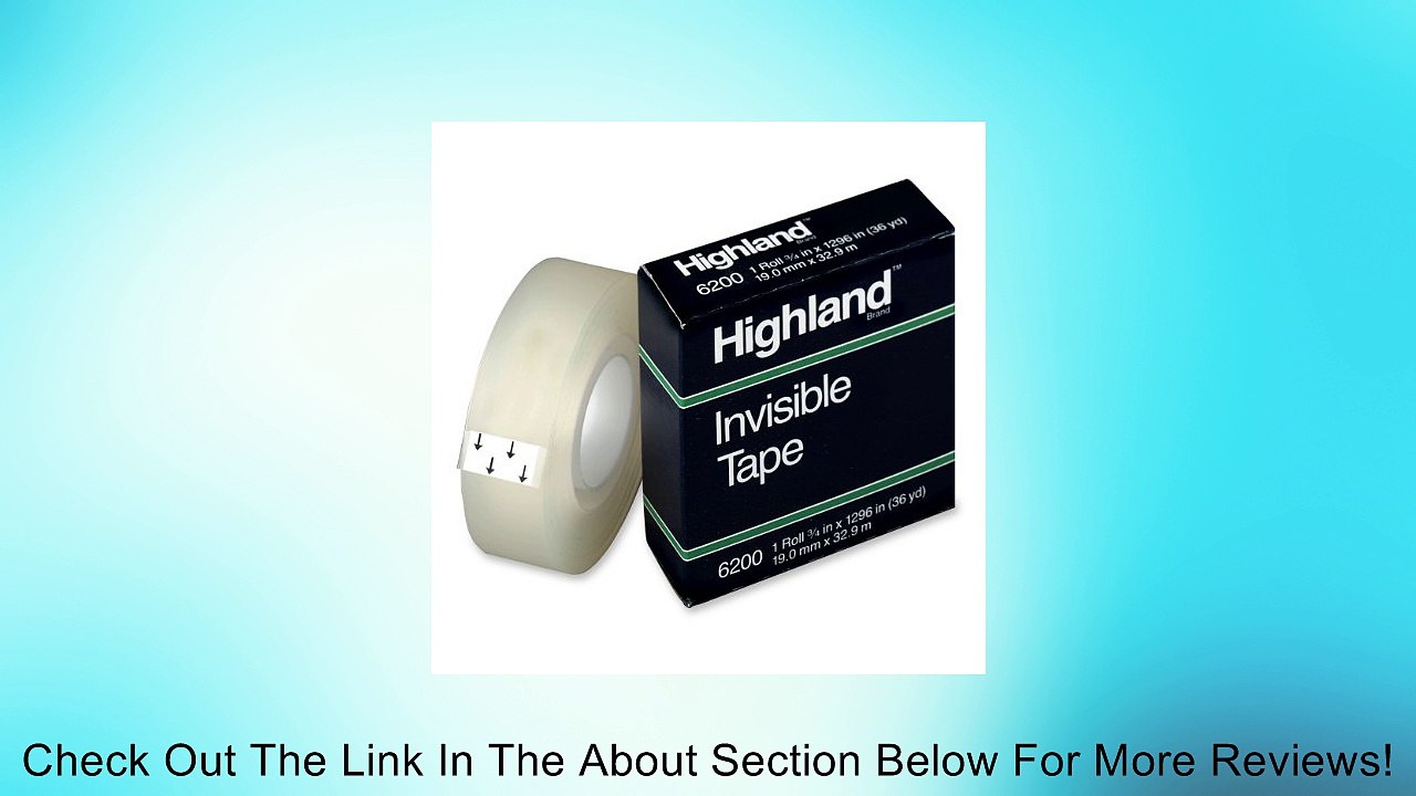 Highland Invisible Permanent Mending Tape, 3/4 x 1296 Inches, 1 Inch Core, Clear (6200341296) Review