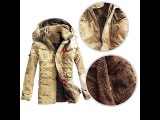 Men Outdoor Coat Thicken Cotton-Padded Hoodie Jacket Large Size S-3XL