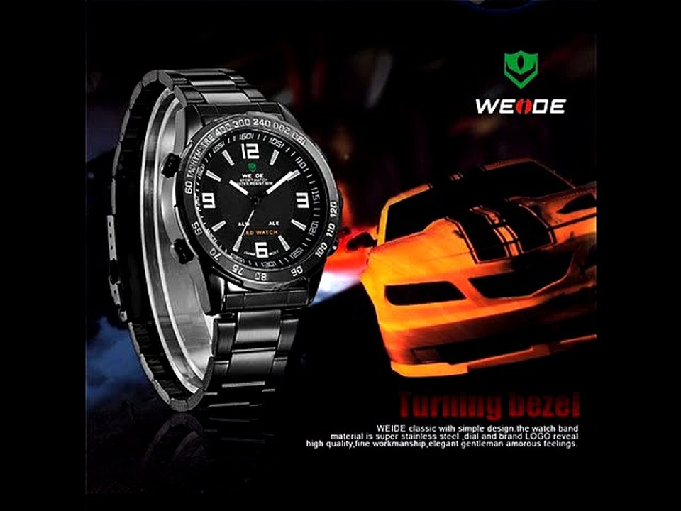 WEIDE WH1009 LED Date Multifunction Men Quartz Wrist Watch