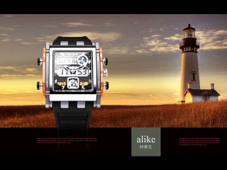 ALIKE AK1057 Sport Black Square Back Light Men Women Quartz Watch
